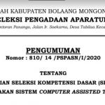 Jadwal Ujian SKD CPNS Bolsel 2020