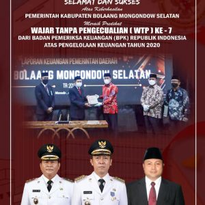 Hebat, Iskandar-Deddy Bawa Bolsel Raih Predikat Opini WTP ke-7 Kalinya