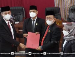 DPRD Bolsel Sukses Gelar Rapat Paripurna Penandatanganan Nota Kesepatakan KUA dan PPAS Tahun 2022