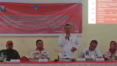 Ketua dan Wakil Ketua DPRD Bolsel Hadiri Musrenbang di Kecamatan Pinolosian Tengah