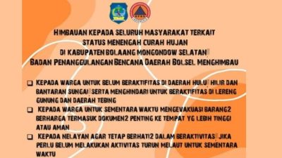 Sangadi Tobayagan Ingatkan Warganya Waspada Cuaca Ekstrim