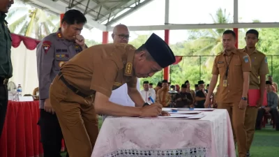 Bupati Bolsel Tandatangani NPHD bersama KPU, TNI dan POLRI
